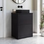 600mm Black Countertop Vanity Unit with Black Basin - Palma