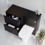 1100 Black Toilet and Sink Unit Left Hand with Square Toilet and Brass Fittings - Palma