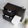 1100 Black Toilet and Sink Unit Right Hand with Square Toilet and Black Fittings - Palma