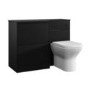 1100 Black Toilet and Sink Unit Right Hand with Square Toilet and Black Fittings - Palma
