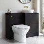 1100mm Black Combination Unit Right Hand with Palma Toilet, Lotus basin  and brass fittings- Palma
