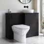 1100mm Black Combination Unit Right Hand with Palma Toilet, Lotus basin  and black fittings- Palma