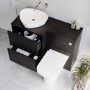 1100mm Black Combination Unit Left Hand with Palma Toilet, Lotus basin  and chrome fittings- Palma