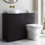 1100mm Black Combination Unit Left Hand with Palma Toilet, Lotus basin  and brass  fittings- Palma