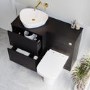 1100mm Black Combination Unit Left Hand with Palma Toilet, Lotus basin  and brass  fittings- Palma