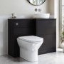 1100mm Black Combination Unit Right Hand with Palma Toilet, Marble basin  and chrome fittings- Palma