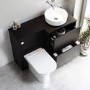 1100mm Black Combination Unit Right Hand with Palma Toilet, Marble basin  and chrome fittings- Palma