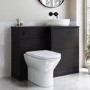 1100mm Black Combination Unit Right Hand with Palma Toilet, Marble basin  and black fittings- Palma