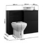 1100mm Black Combination Unit Right Hand with Palma Toilet, Marble basin  and black fittings- Palma