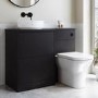 1100mm Black Combination Unit Left Hand with Palma Toilet, Marble basin  and black fittings- Palma