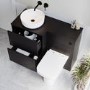 1100mm Black Combination Unit Left Hand with Palma Toilet, Marble basin  and black fittings- Palma