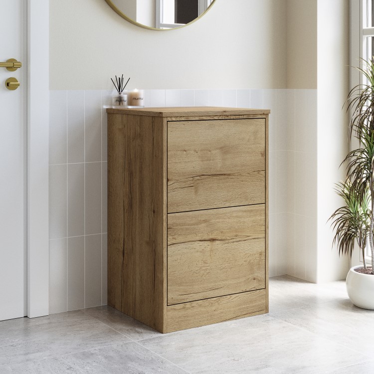 500mm Wood Effect Freestanding Countertop Vanity Unit - Palma