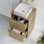 500mm Wood Effect Freestanding Countertop Vanity Unit with Square Basin - Palma