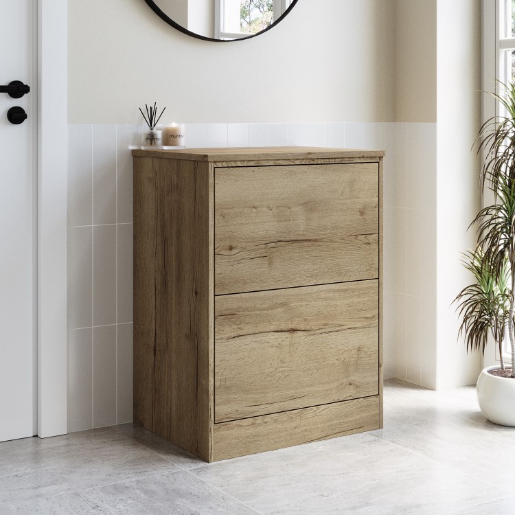 600mm Wood Effect Freestanding Countertop Vanity Unit - Palma