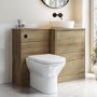 1100mm Oak Combination Unit Right Hand with Palma Toilet, Lotus basin, and black fittings- Palma 