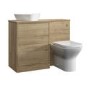 1100mm Oak Combination Unit Left Hand with Palma Toilet, Lotus basin, and brass  fittings- Palma 