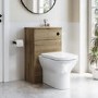 Grade A1 - 500mm Wood Effect Back to Wall Toilet Unit Only - Palma