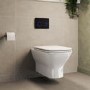 Palma Wall Hung Toilet 820mm Pneumatic Frame & Cistern & Black Glass Flush Plate