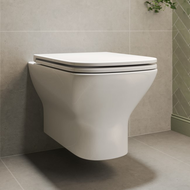 Palma Wall Hung Toilet 1160mm Pneumatic Frame & Cistern & White Glass Flush Plate