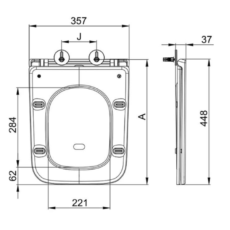 Palma Wall Hung Toilet 1160mm Mechanical WC Frame & Cistern & Black Mechanical Flush Plate