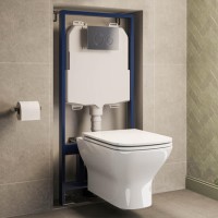 Palma Wall Hung Toilet 1160mm Mechanical WC Frame & Cistern & Chrome Mechanical Flush Plate