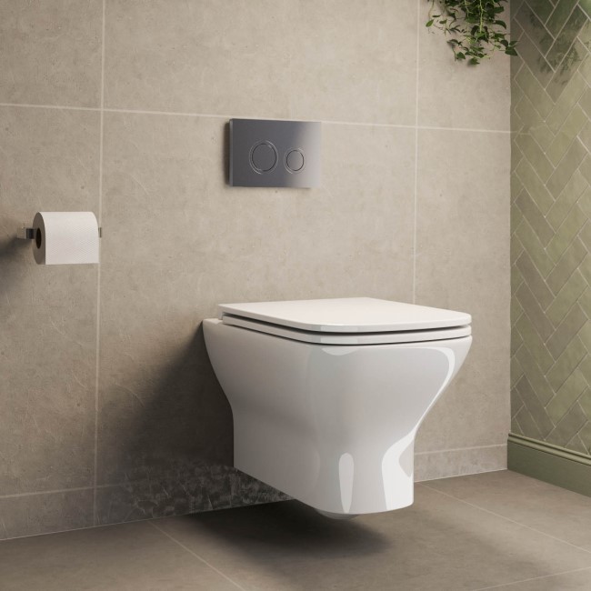 Palma Wall Hung Toilet 1160mm Mechanical WC Frame & Cistern & Chrome Mechanical Flush Plate