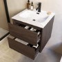 500mm Walnut Wood Effect Wall Hung Vanity Unit with Basin - Palma