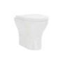 1100mm Walnut Wood Effect Toilet and Sink Unit with Round Toilet and Chrome Push Button - Palma