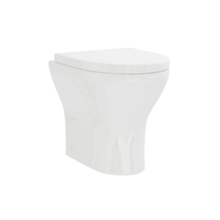 1100mm Walnut Wood Effect Toilet and Sink Unit with Round Toilet and Chrome Push Button - Palma
