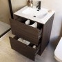 600mm Walnut Effect Freestanding Vanity Unit with Basin - Palma