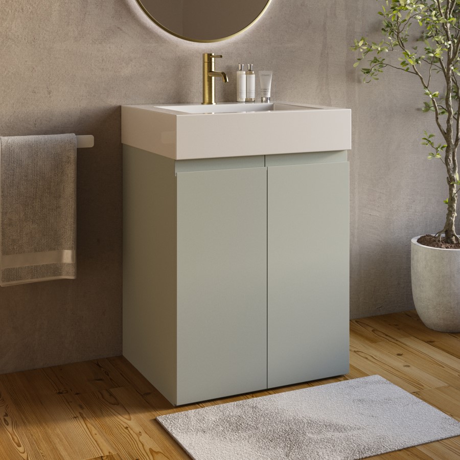 600mm Blue Freestanding Vanity Unit with Basin - Panama