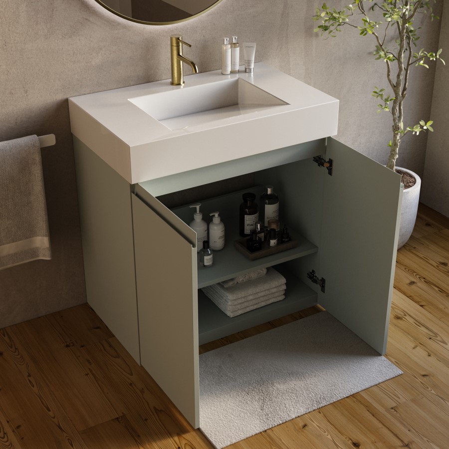 800mm Blue Freestanding Vanity Unit with Basin - Panama