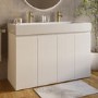1200mm White Freestanding Double Vanity Unit with Basin - Panama