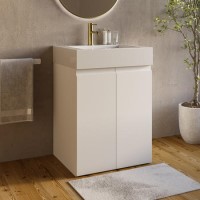 600mm White Freestanding Vanity Unit with Basin - Panama