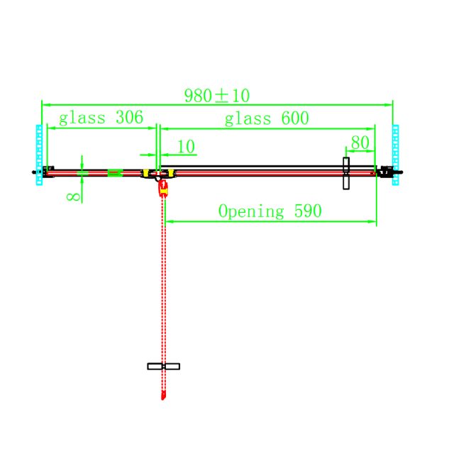 Grade A1 - Brushed Brass 8mm Glass Rectangular Hinged Shower Enclosure 1000x800mm - Pavo