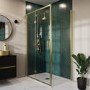 1200 x 900mm Brushed Brass Rectangular Hinged Shower Enclosure - Pavo 