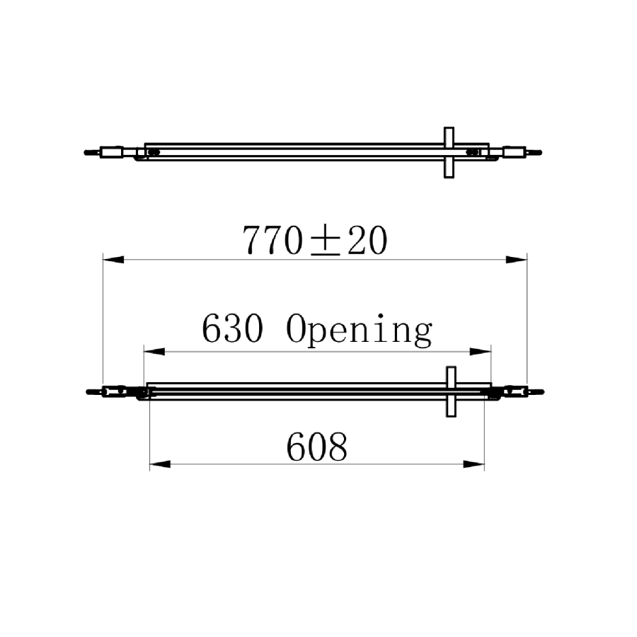 Grade A1 - Brushed Brass 8mm Glass Square Hinged Shower Enclosure 800mm - Pavo