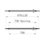 Grade A2 - Brushed Brass 8mm Glass Rectangular Hinged Shower Enclosure 900x800mm - Pavo