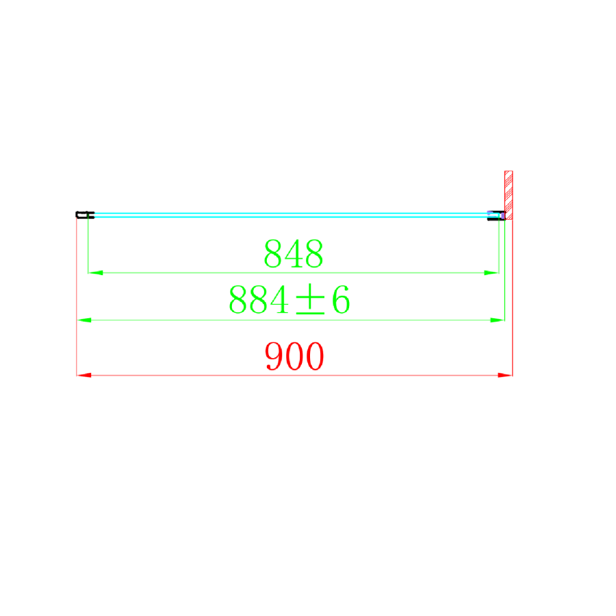 Grade A2 - Brushed Brass 8mm Glass Square Hinged Shower Enclosure 900mm - Pavo