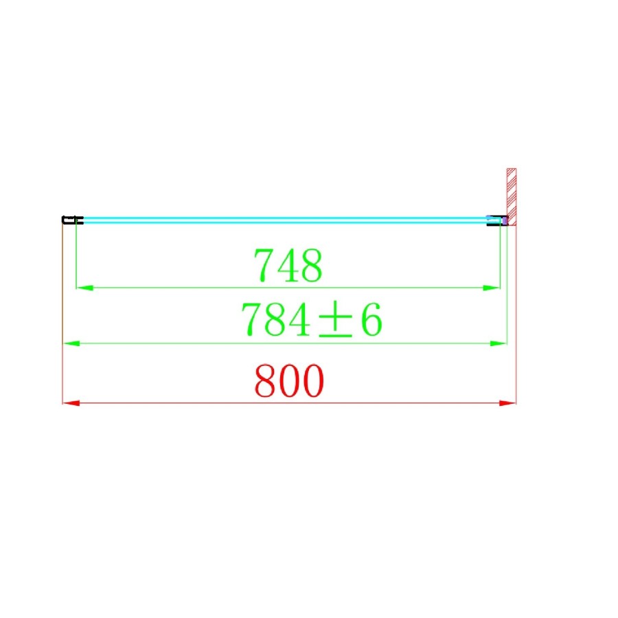 Grade A2 - Black 8mm Glass Rectangular Hinged Shower Enclosure 1000x800mm - Pavo