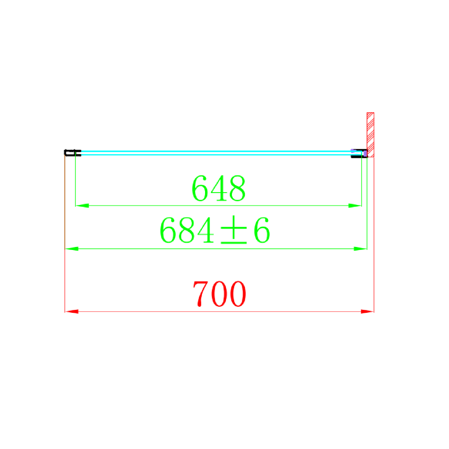 Grade A2 - Black 8mm Glass Rectangular Hinged Shower Enclosure 800x700mm - Pavo