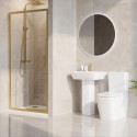 BUN/PAVSLBB1000/99850 1000 x 800mm Brass Rectangular Sliding Door Shower Enclosure Suite with Toilet and Basin - Pavo
