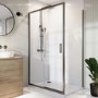 Gunmetal Grey 8mm Glass Rectangular Sliding Shower Enclosure 1000x800mm - Pavo