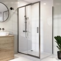 BUN/PAVSLGG1200/93639 1200x900mm Gunmetal 8mm Glass Sliding Shower Enclosure - Pavo