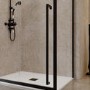 1200x800mm Black 8mm Glass Sliding Shower Enclosure with Extended Handle - Pavo