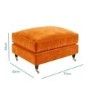 Orange Velvet Armchair and Footstool - Payton