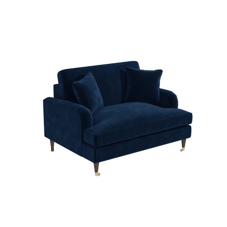 Navy Velvet Love Seat - Payton