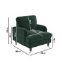 Dark Green Velvet Armchair and Footstool - Payton