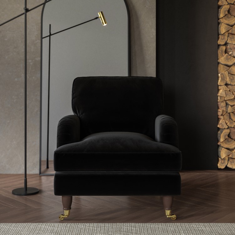 Black Velvet Armchair - Payton