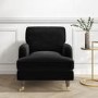 Black Velvet Armchair and Footstool - Payton